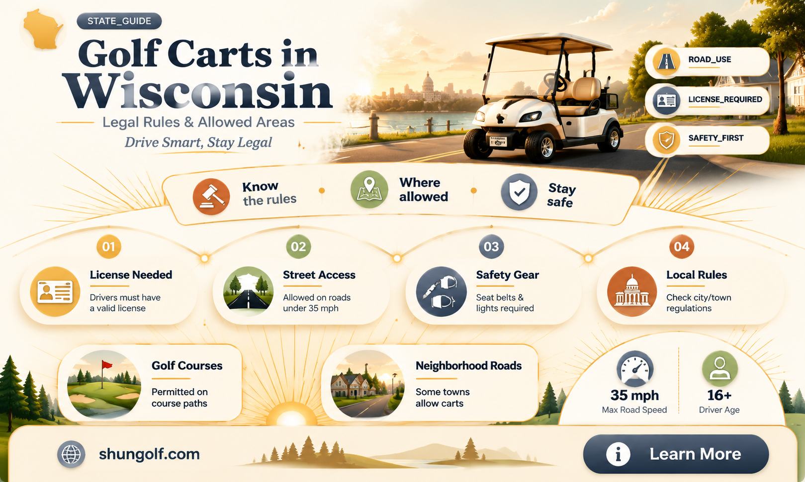 are golf carts allowed in wisconsin