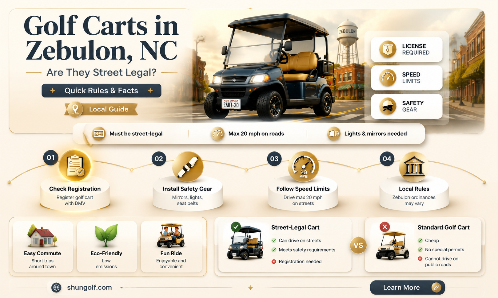 are golf cart allowed in the town of zebulon nc