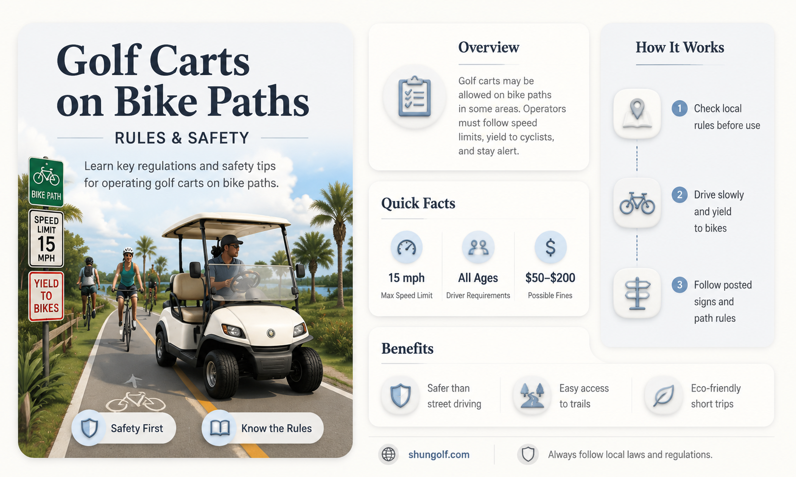are golf carts allowed on bike paths