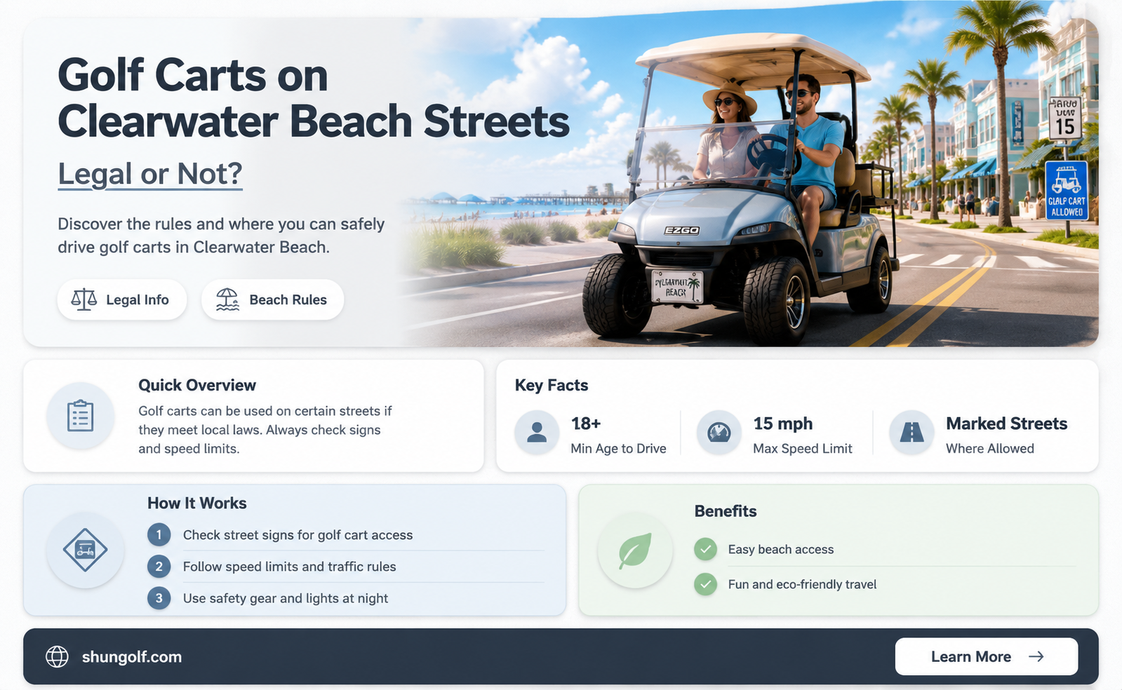 are golf carts allowed on the street in clearwater beach
