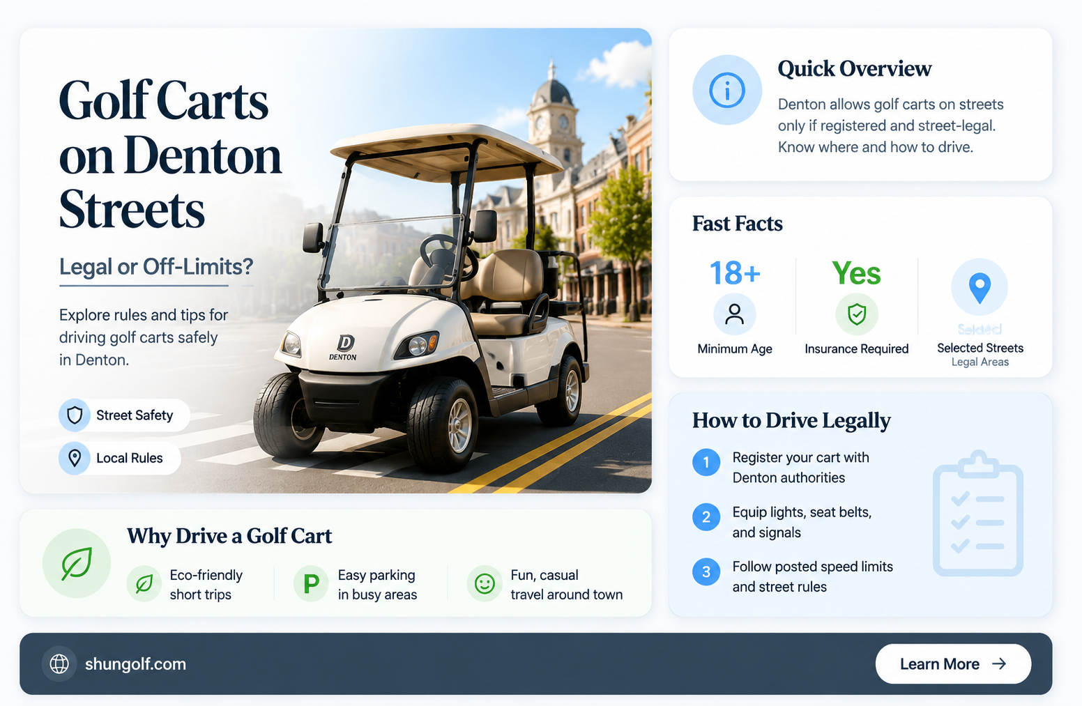 are golf carts allowed on public streets in denton