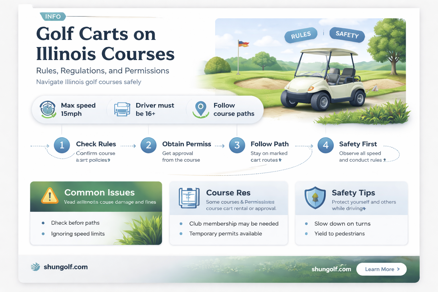 are golf carts allowed in illinois golf courses
