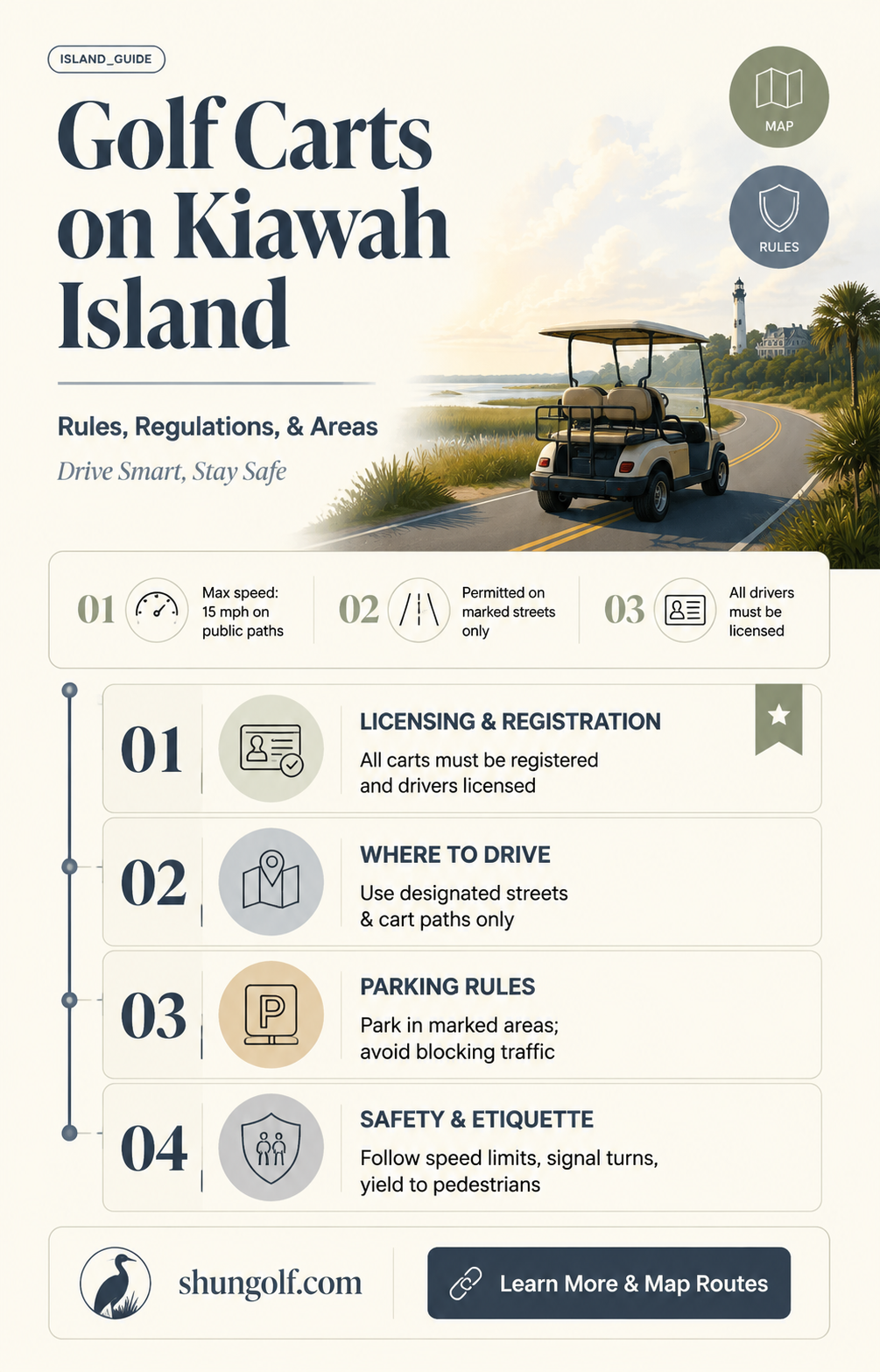 are golf carts allowed on kiawah island