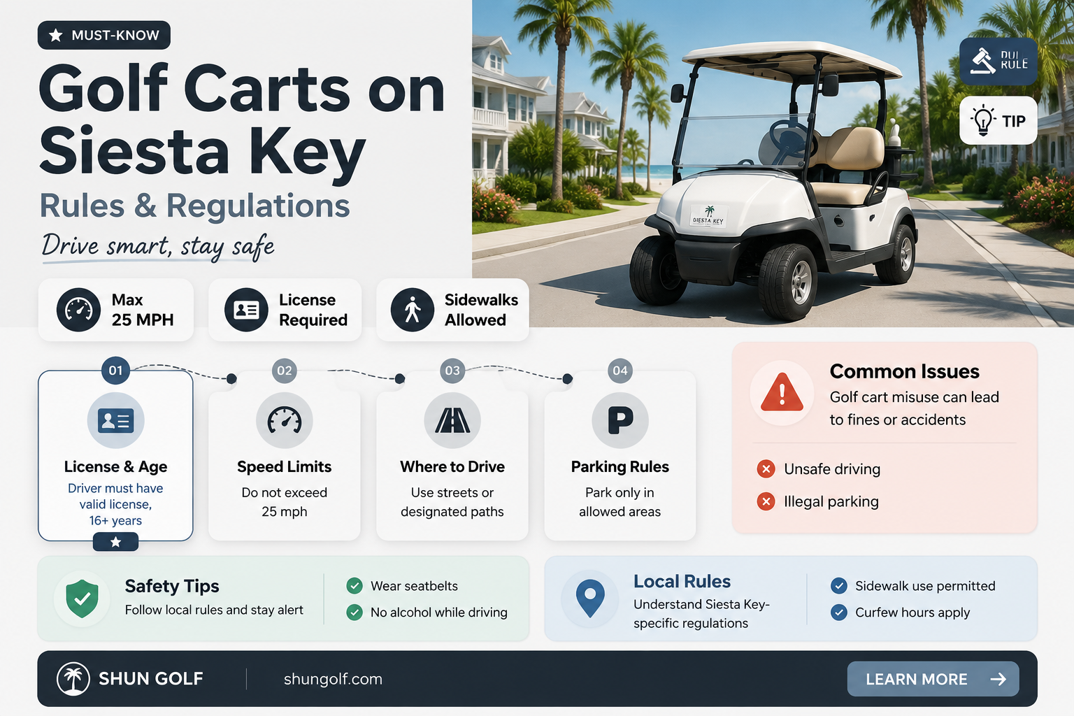 are golf carts allowed on siesta key