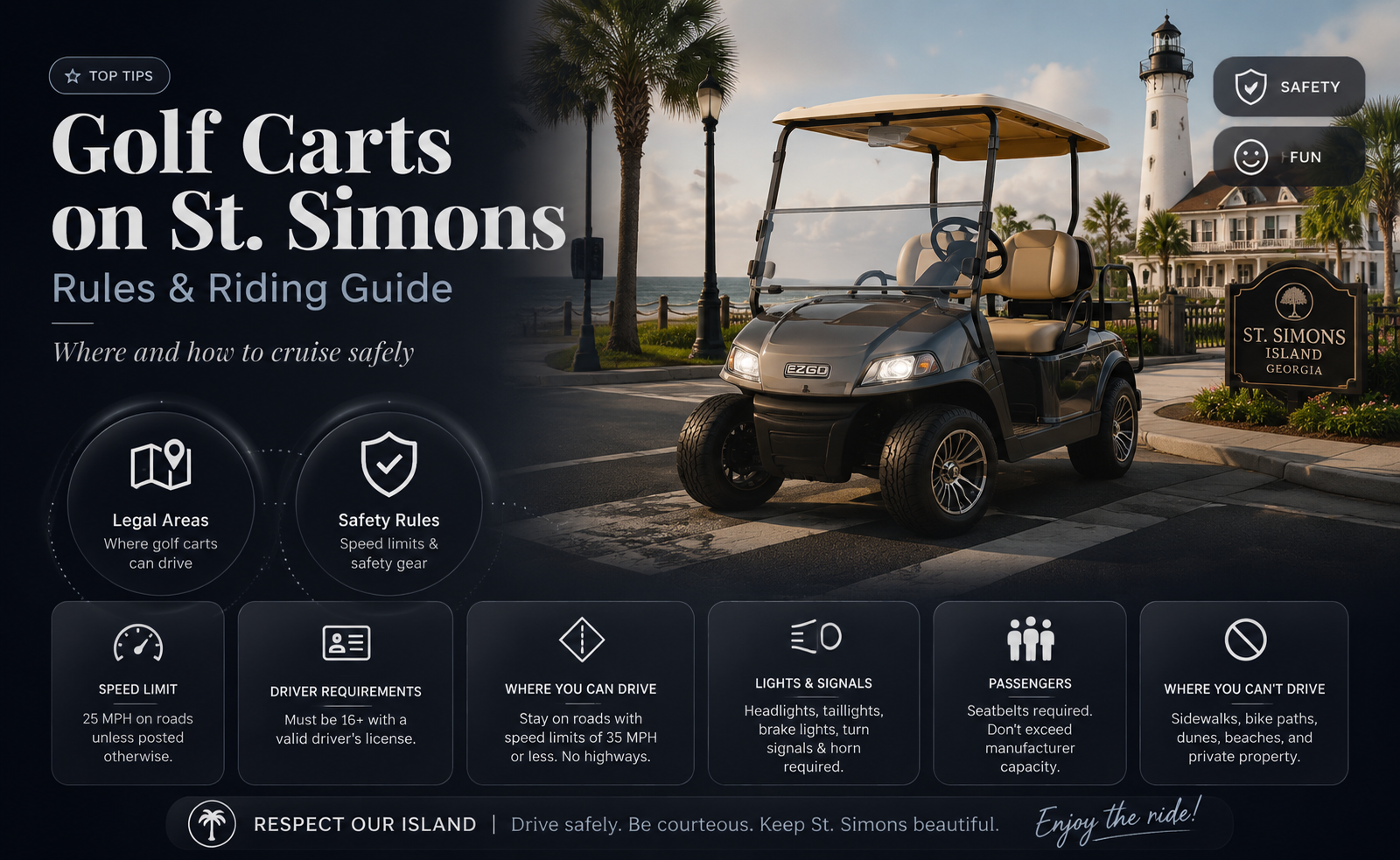 are golf carts allowed on st simons island