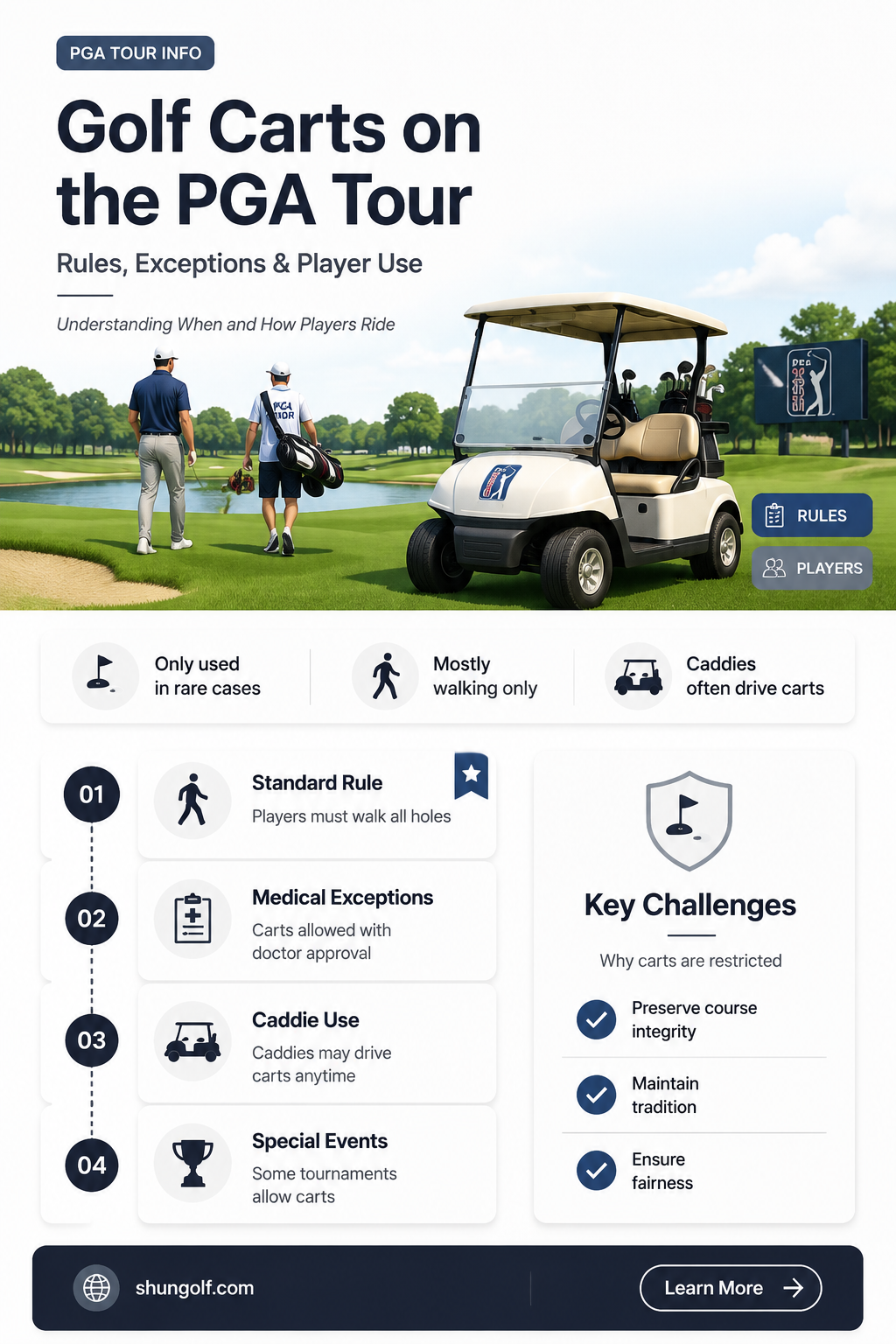 are golf carts allowed on the pga tour
