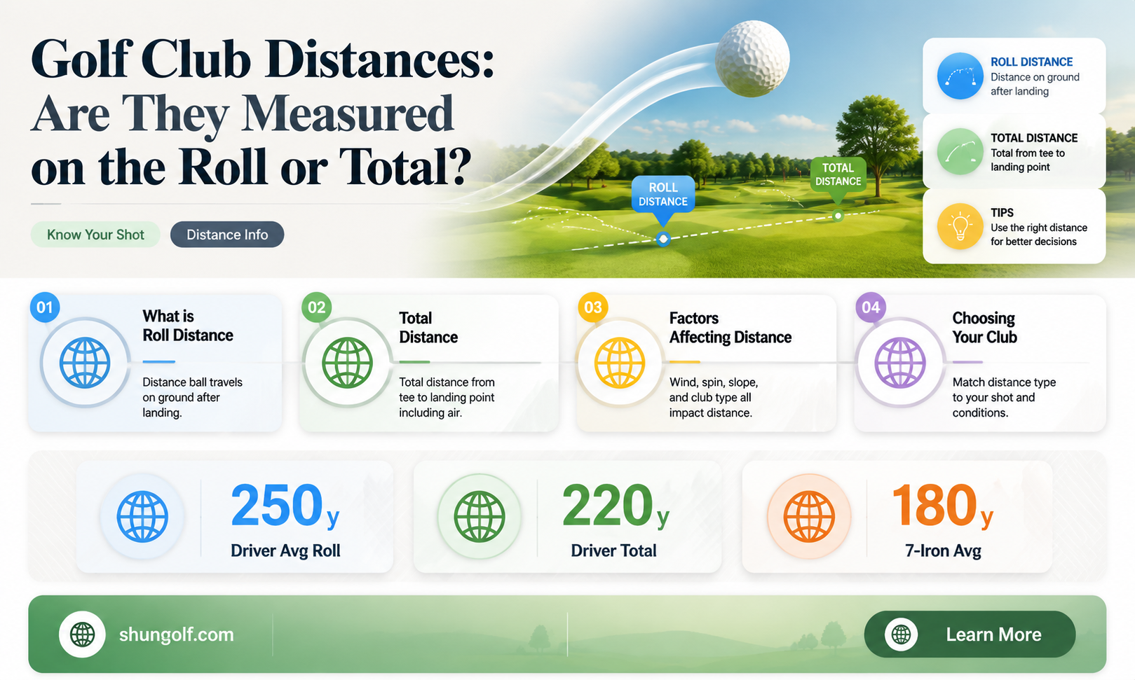 are golf club distances measured on the roll