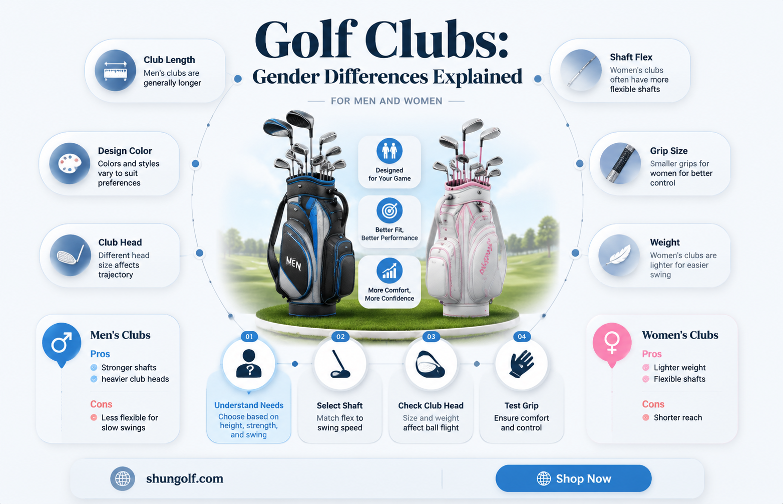 are golf clubs different for men and women