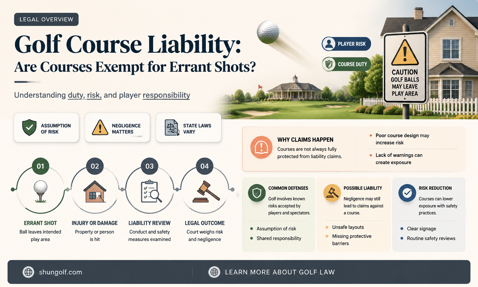are golf courses exempt from paying for golfers errant shots