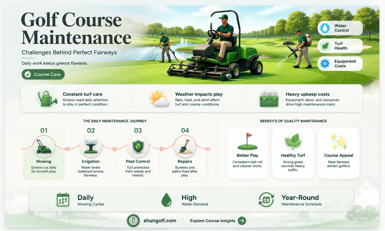 are golf courses hard to maintain