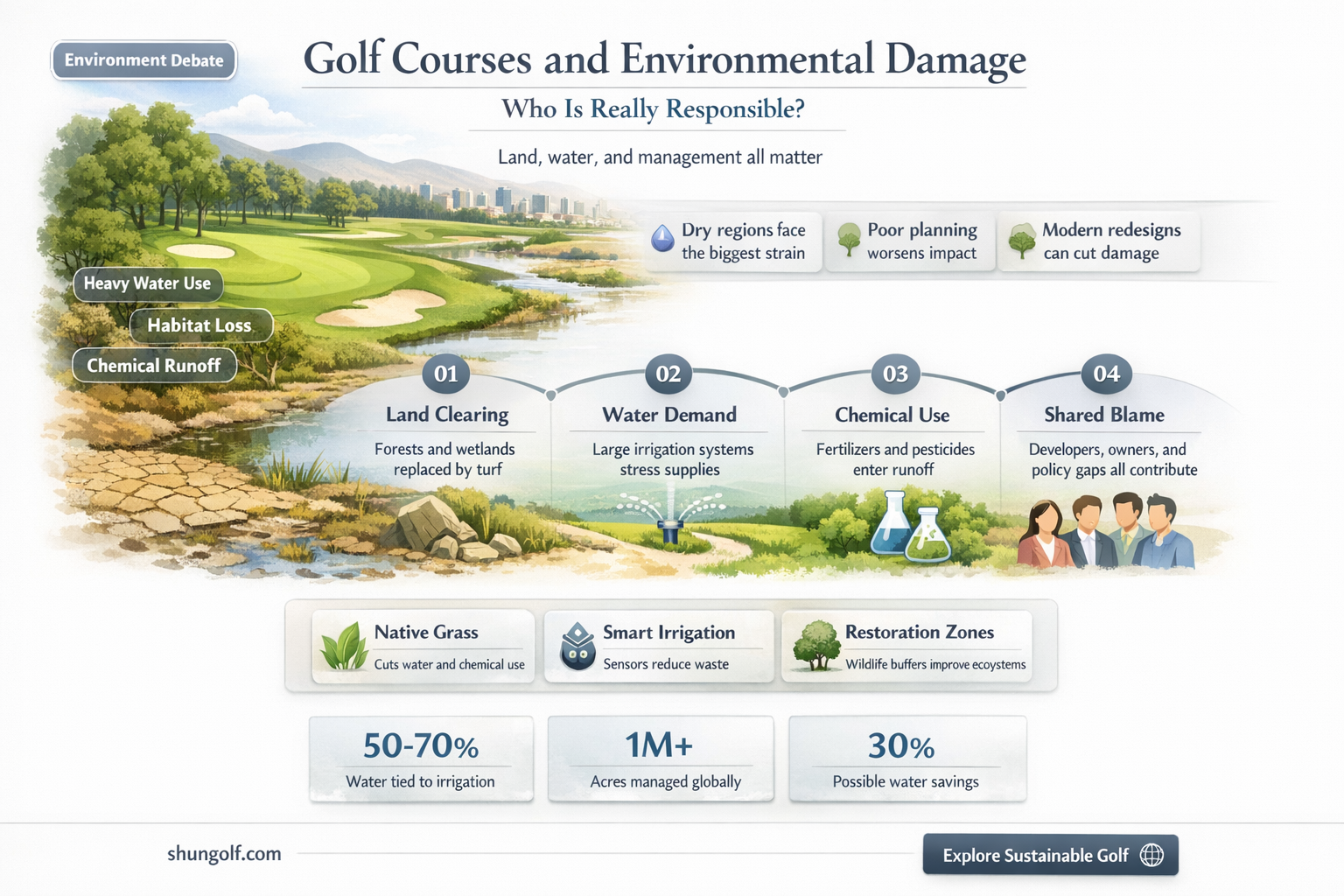 are golf course responsible damage