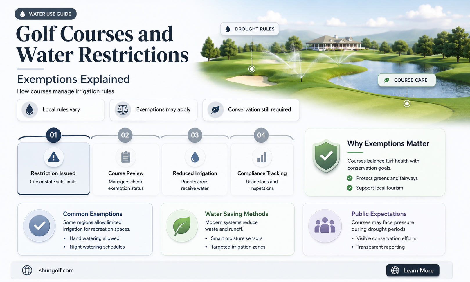 are golf courses exempt from water restrictions
