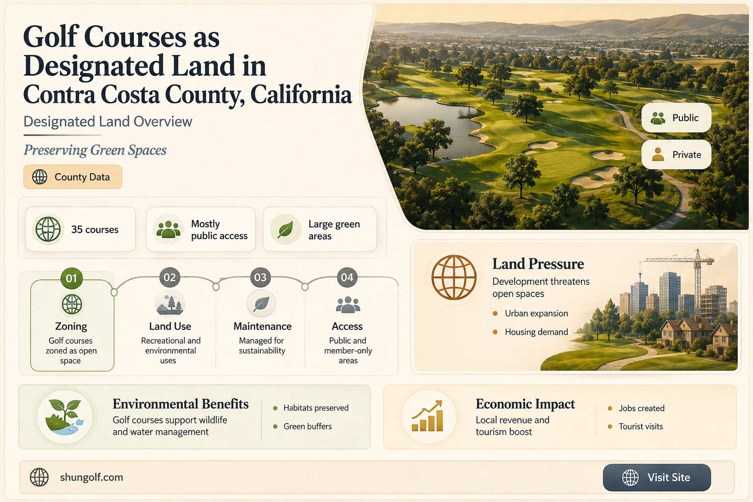 are golf courses designated land in contra costa county california