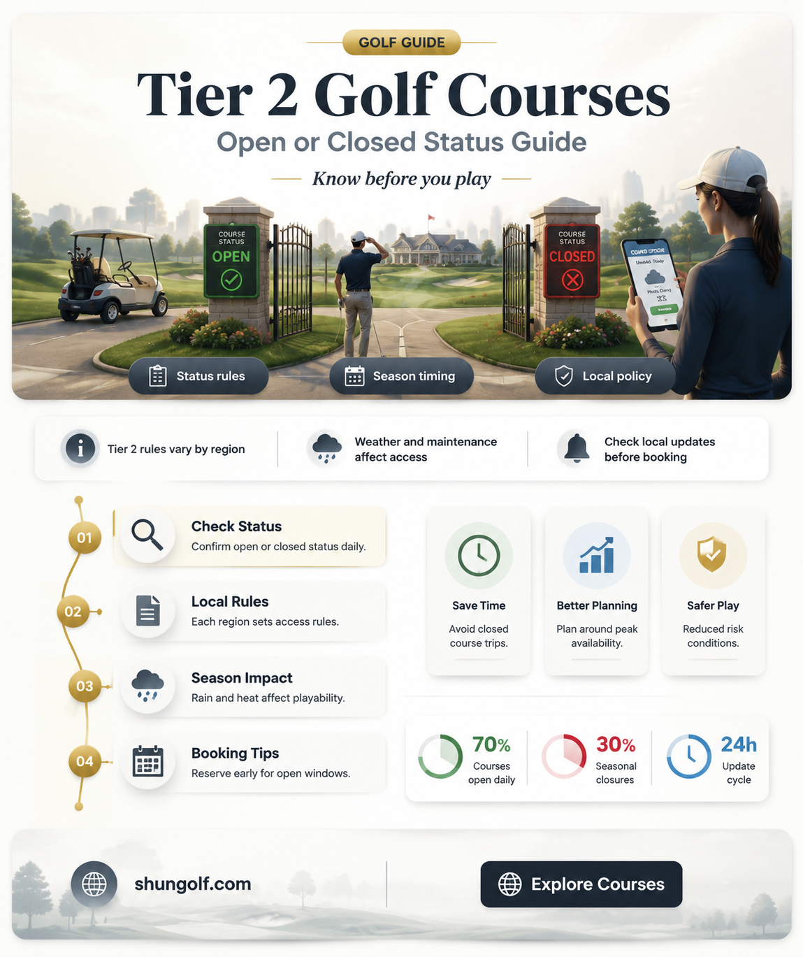 are golf courses open in tier 2