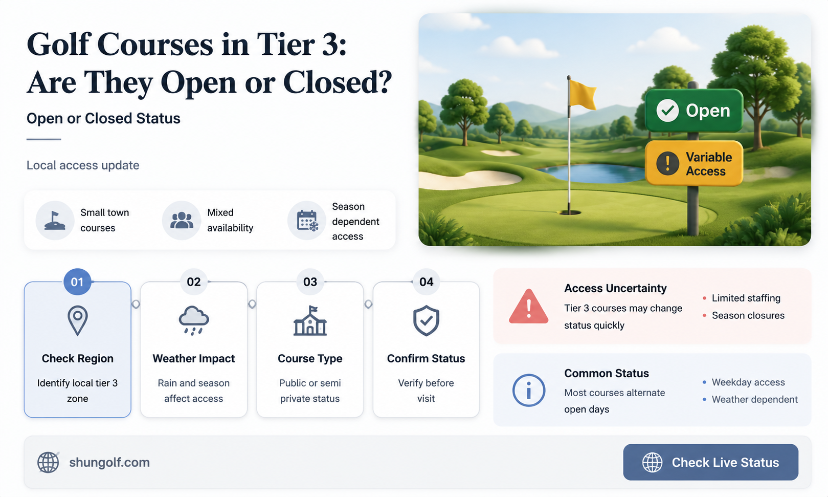 are golf courses open in teir 3