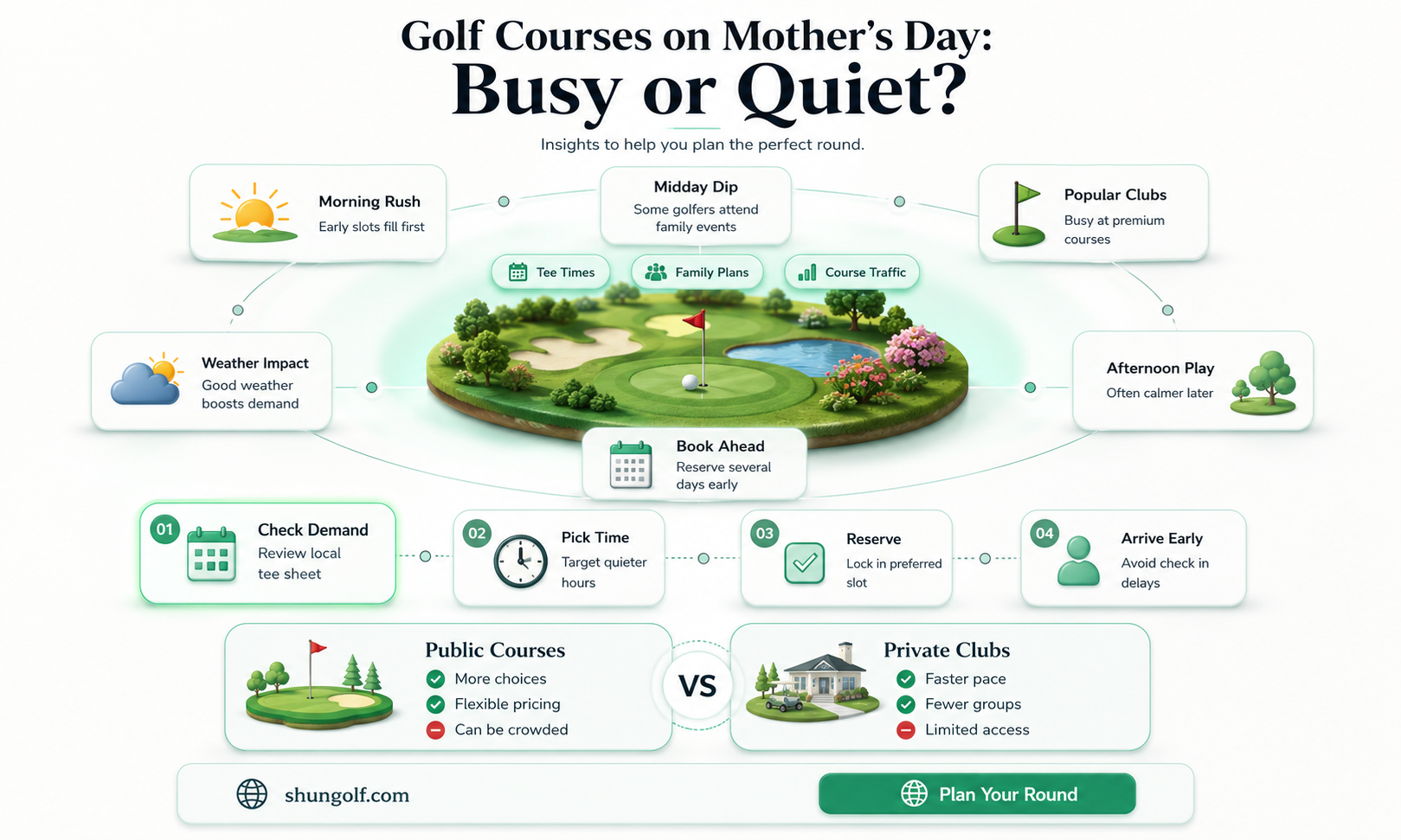 are golf courses busy on mothers day