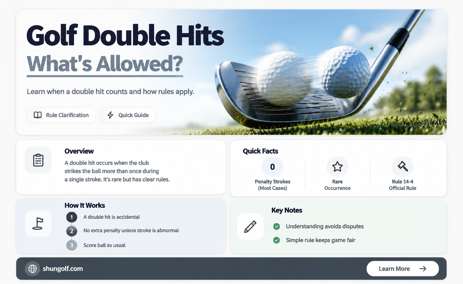are double hits allowed in golf
