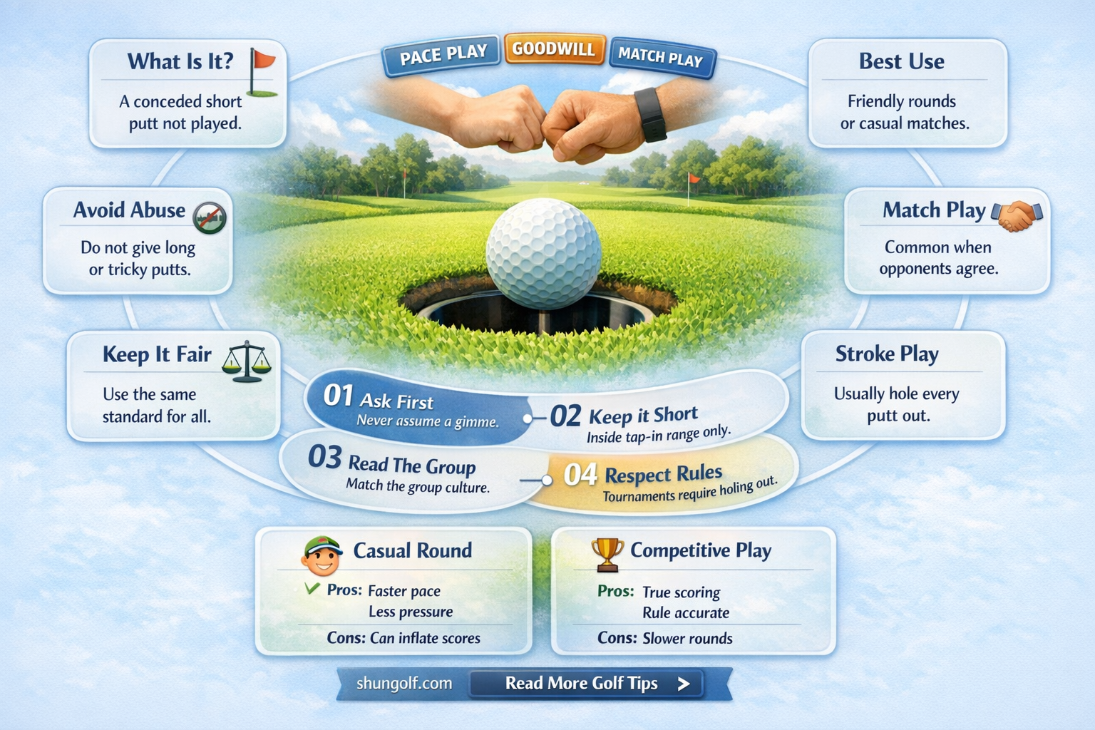 are gimmes allowed in golf
