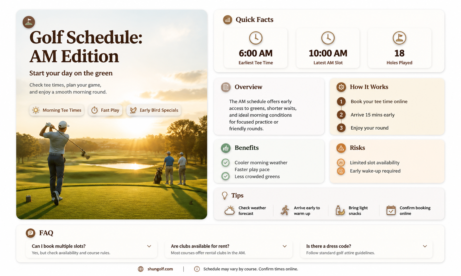 am golf schedule