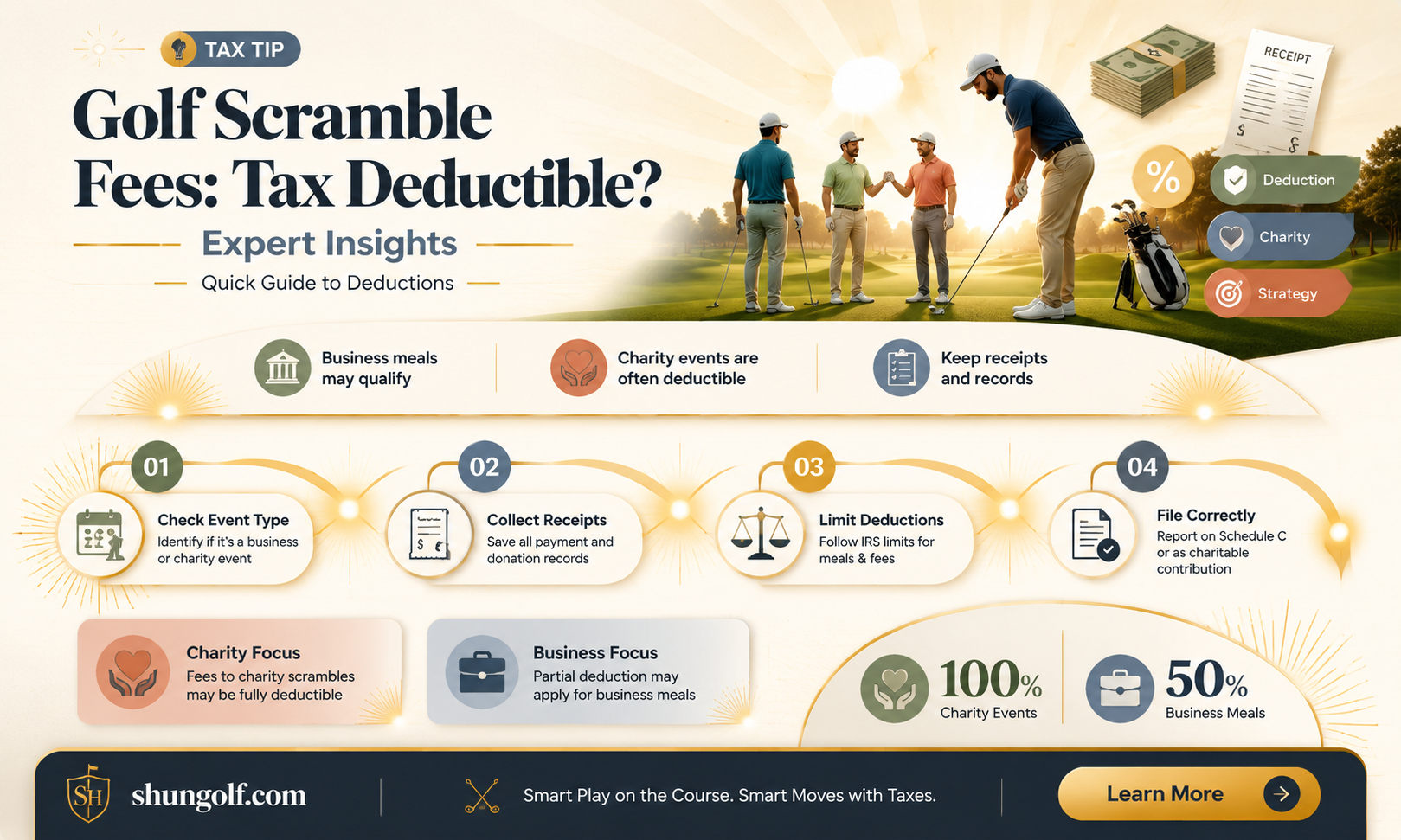 are fees to a golf scramble tax deductible
