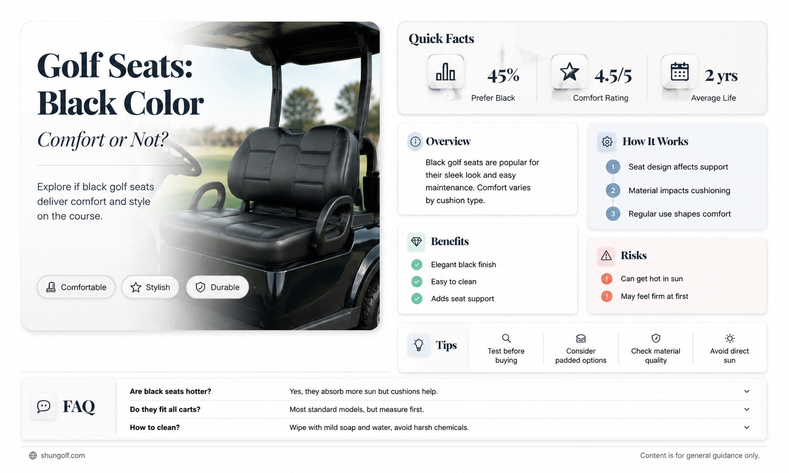 are black golf seats uncomfortable