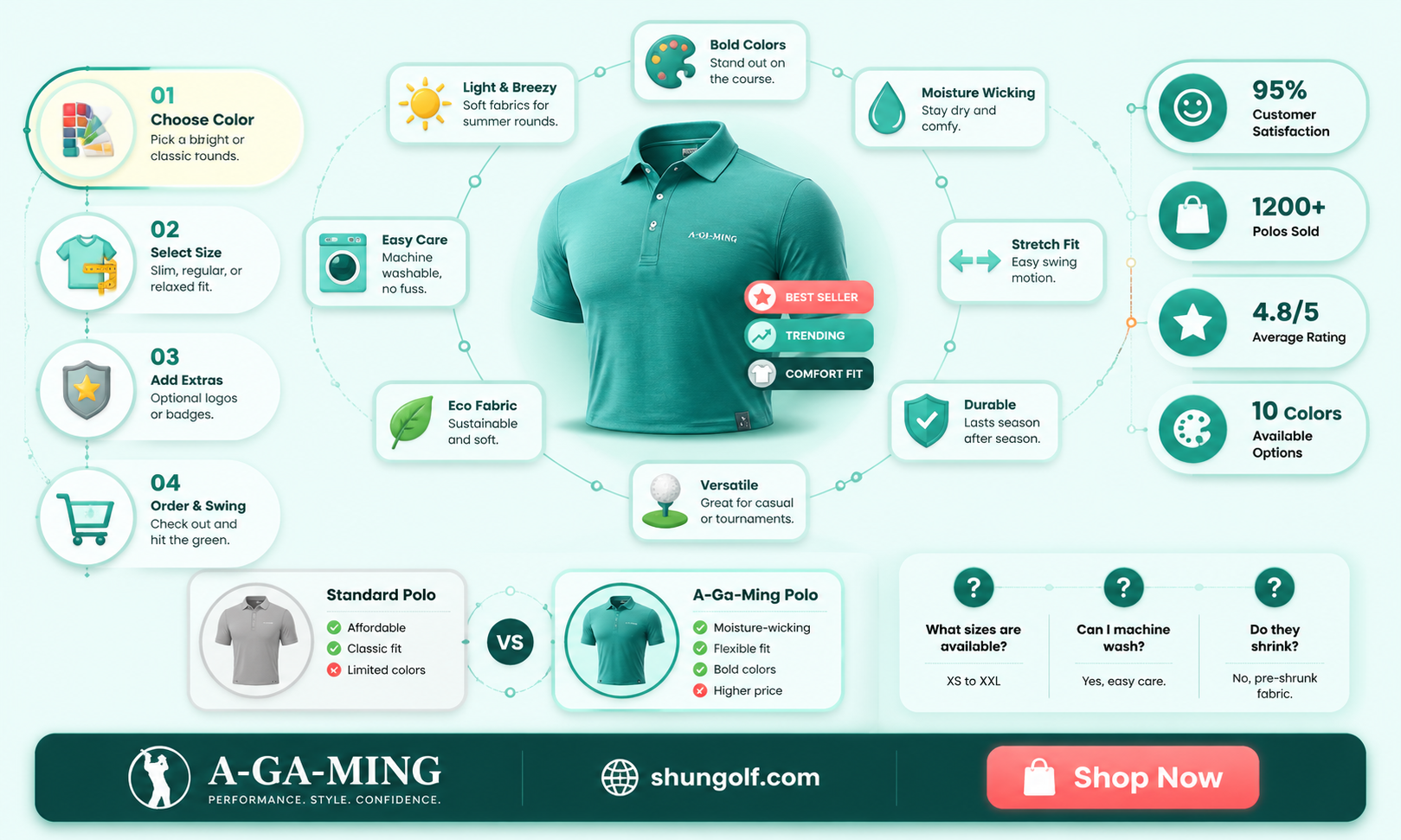 a-ga-ming golf polo