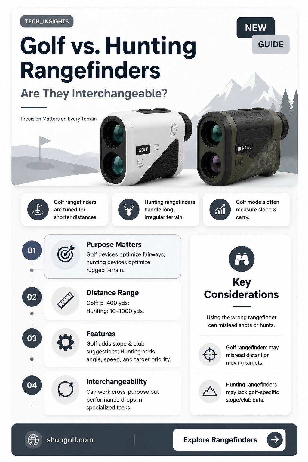 are golf and hunting rangefinders the same