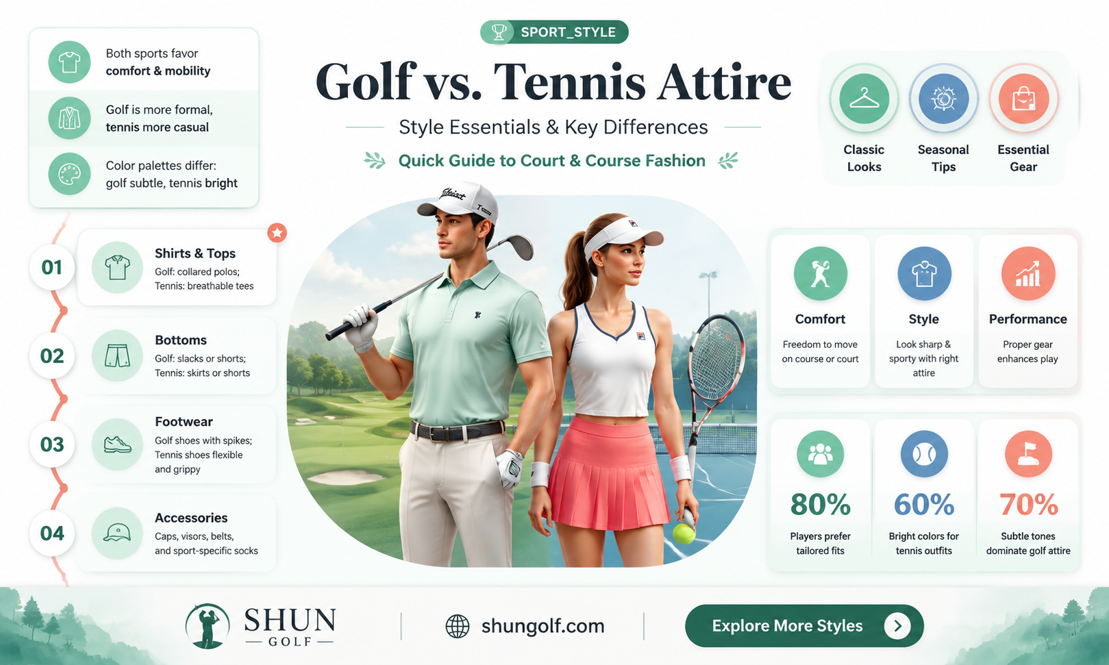 are golf and tennis clothes the same