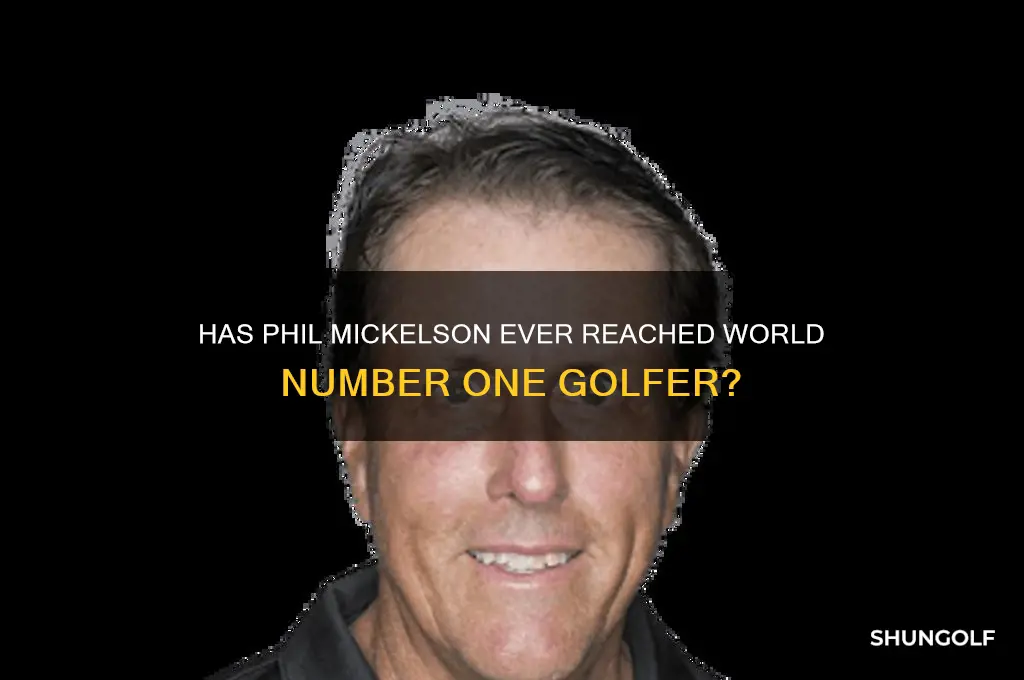 has phil mickelson ever been ranked number one golfer