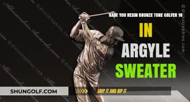 Resin Bronze Golfer in Argyle Sweater: A Unique 16-Inch Collectible