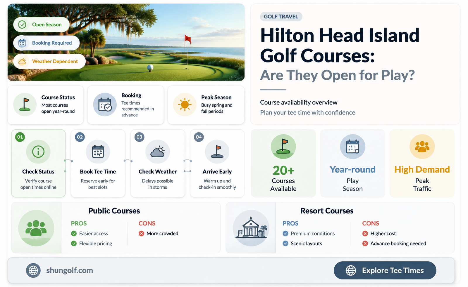 are golf courses open on hilton head island