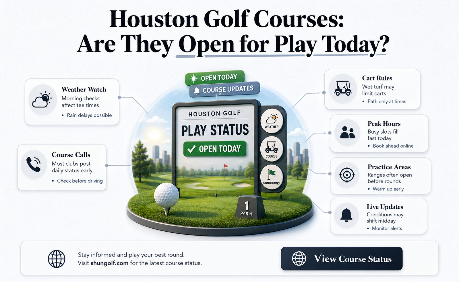 are golf course open in houston