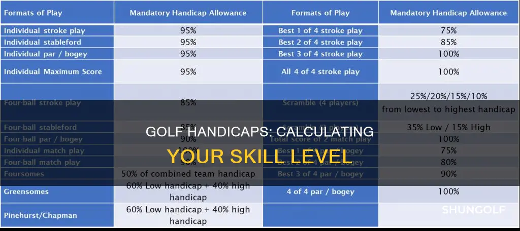 how are golf handy caps determined