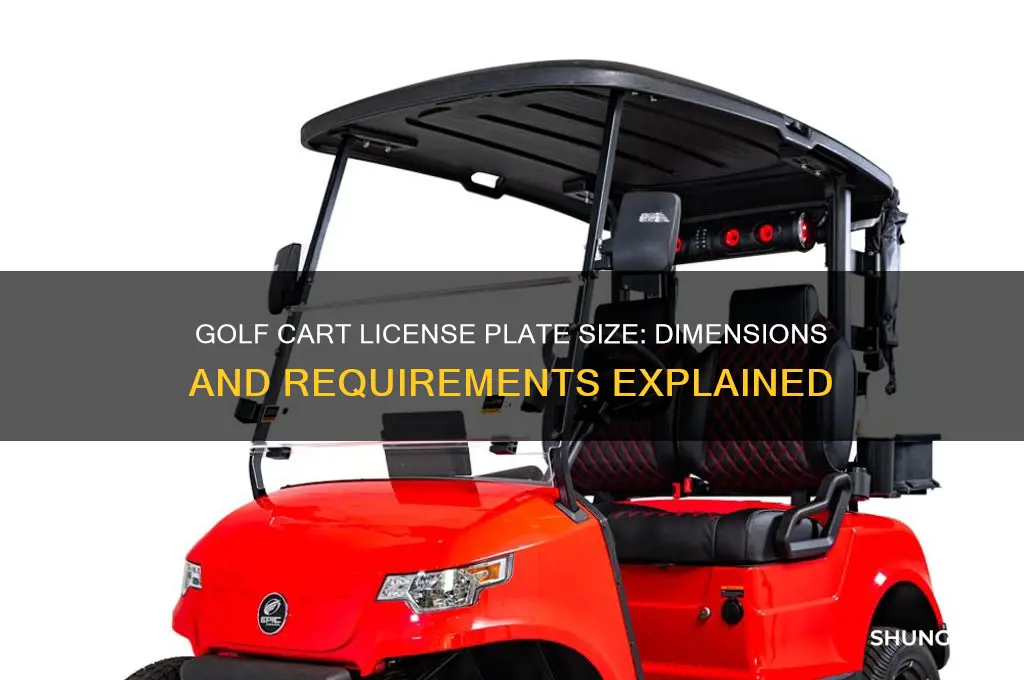 how big is golf cart license plate