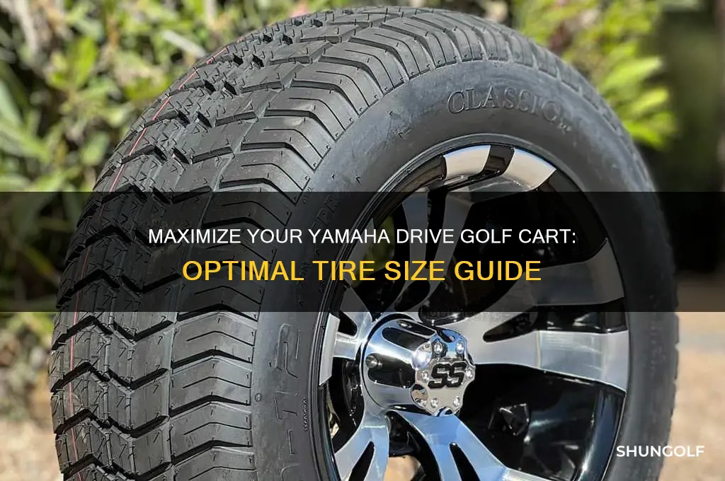 how big of tires can fit yamaha drive golf cart