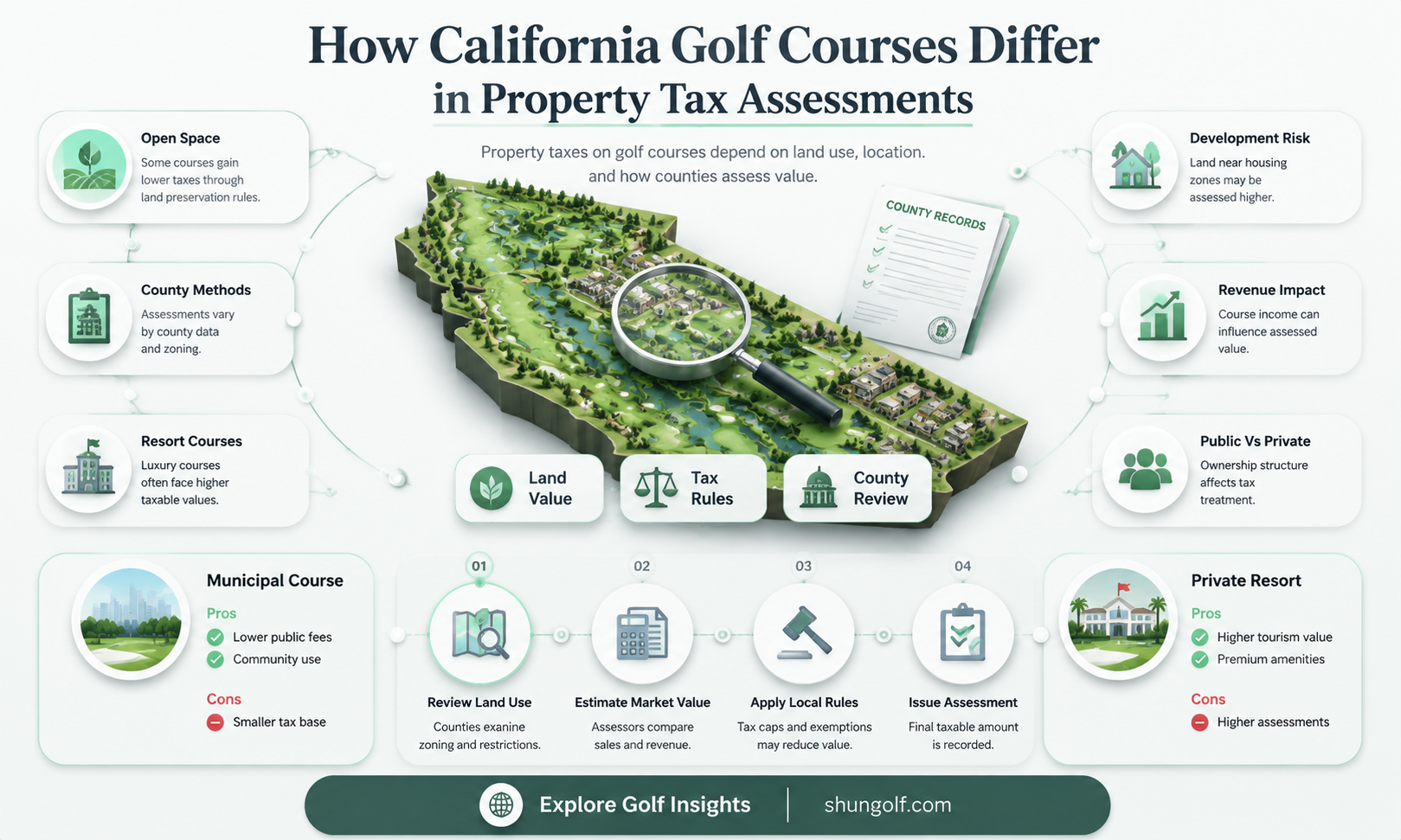 are golf courses in ca assessed differently than other property
