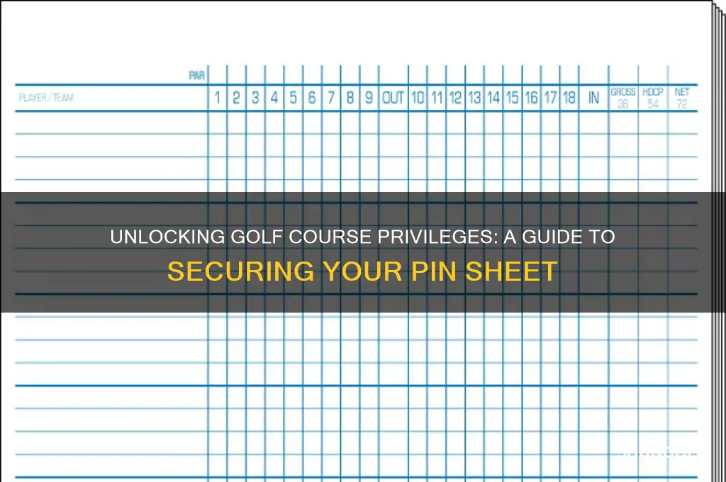 how can inget a pinvshhet for golf courses
