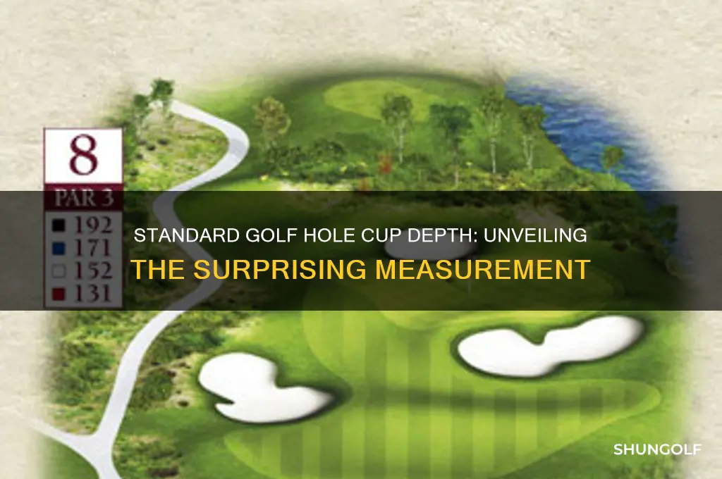 how deep is a standard golf hole cup