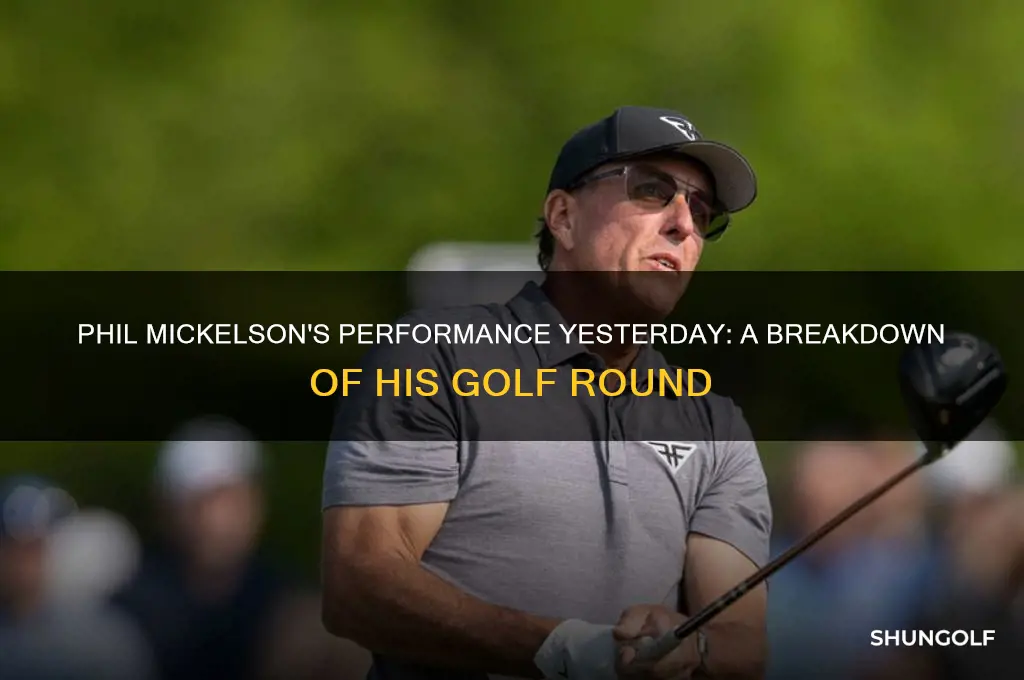 how did phil mickelson do yesterday in golf