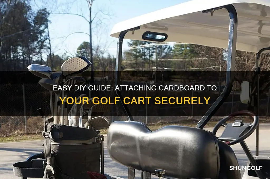 how do attach cardboard to a golf cart