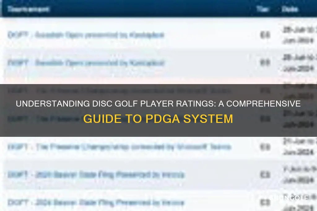 how do disc golf player ratings work