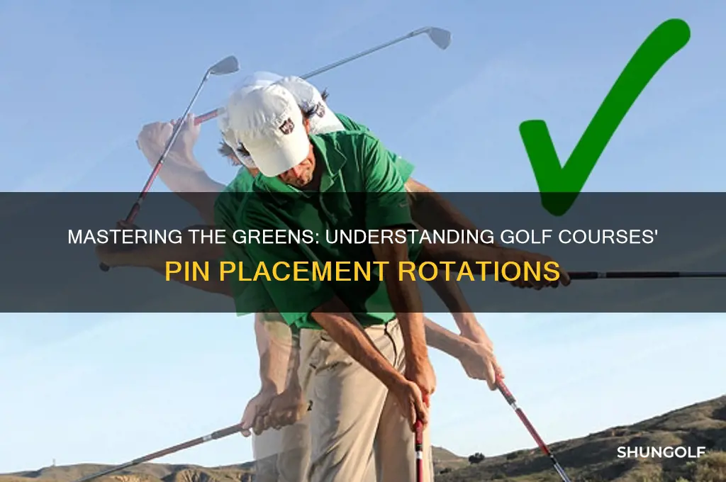 how do golf courses rotate their pin placements