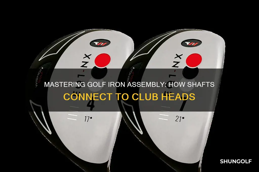 how do golf irons shafts assemble to the club head