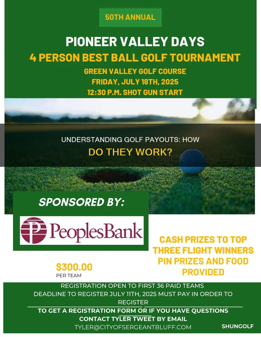 how do golf payouts work