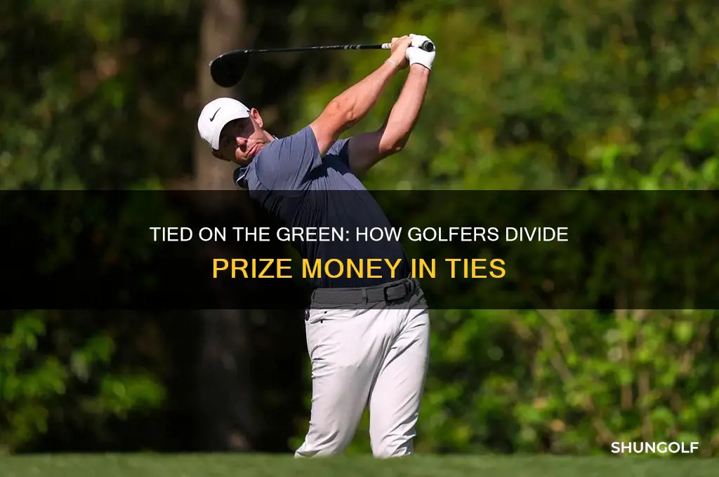 how do golf players split money when tied up