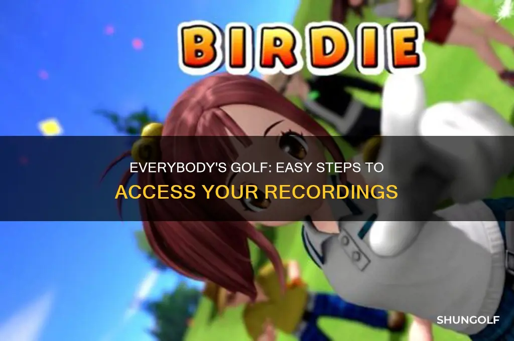 how do i access my recordings in everybodys golf
