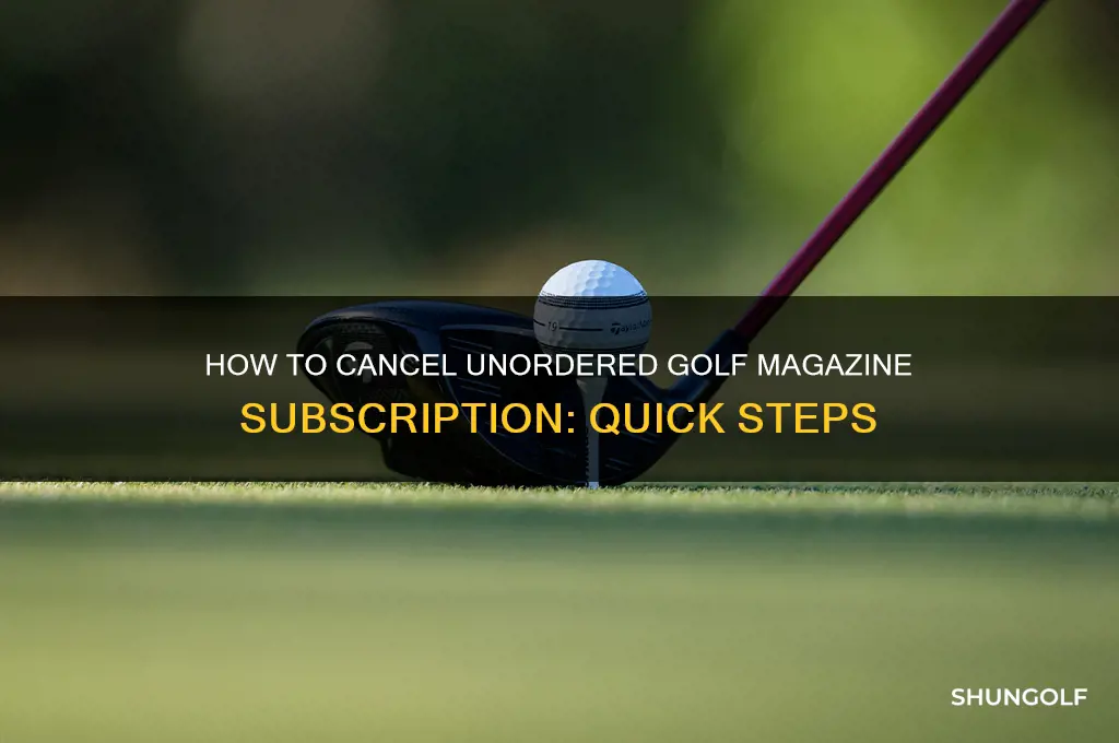 how do i cancel golf magazine i didn