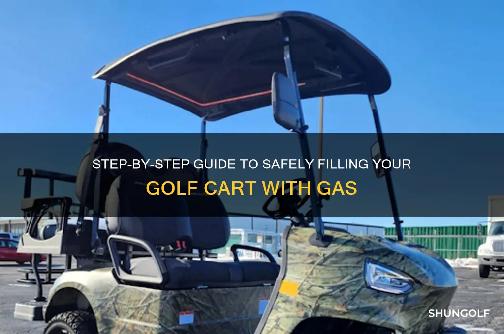 how do i fill a golf cart with gas