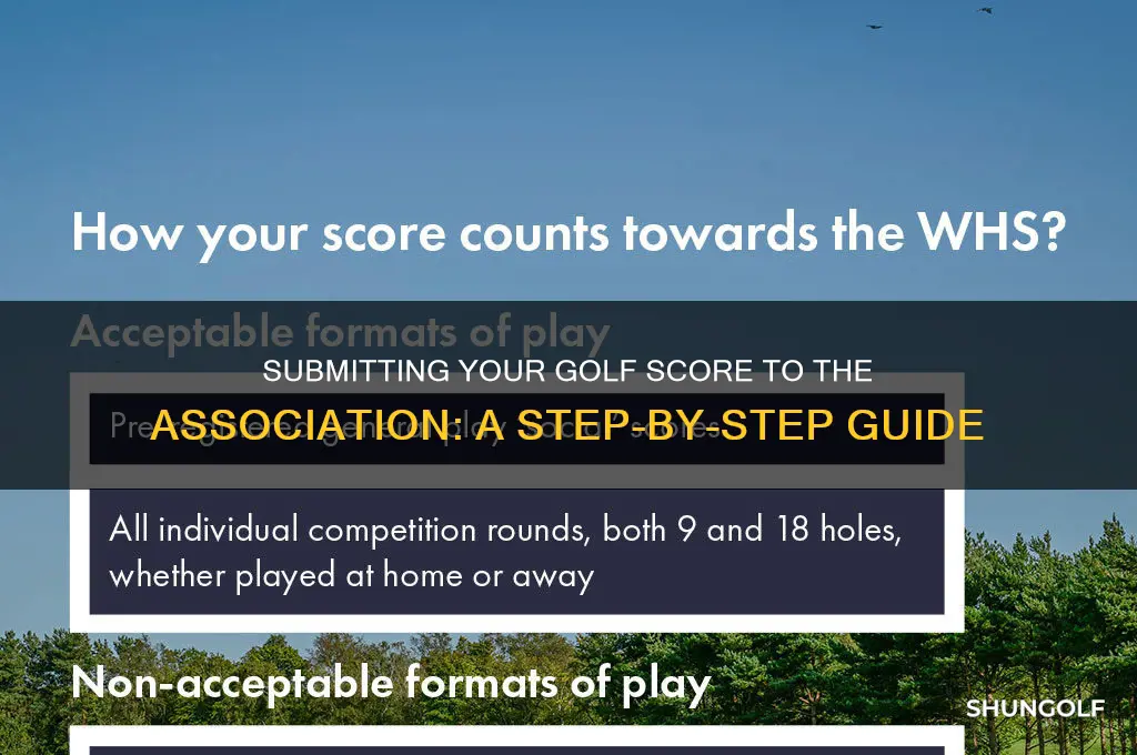 how do i put my score in on golf association