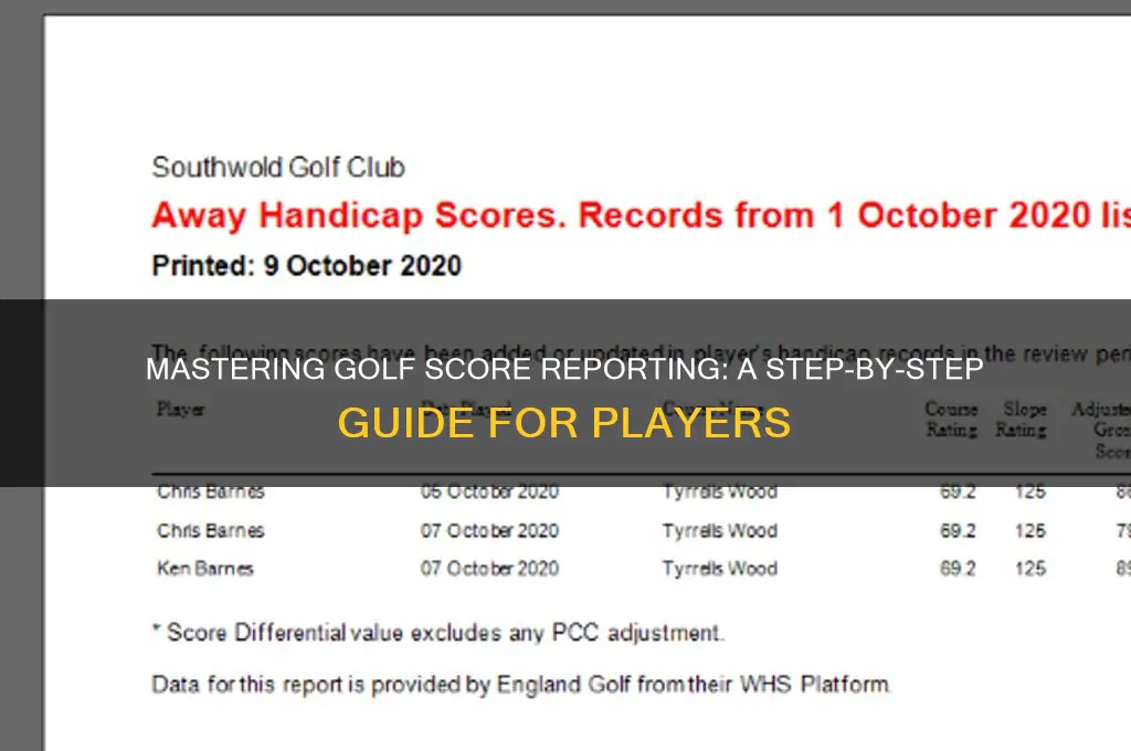 how do i report my golf score